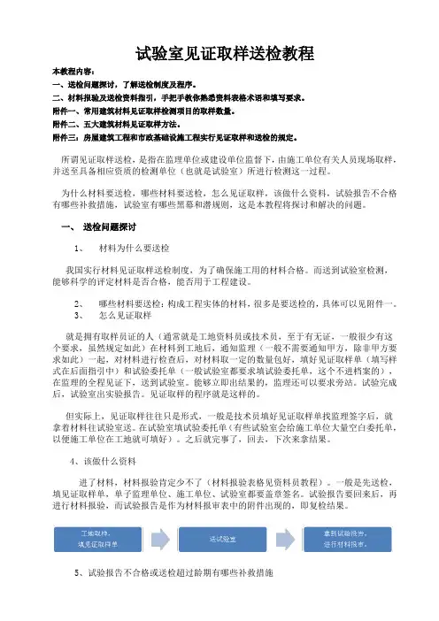 试验室见证取样送检教程