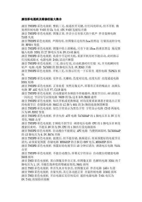 LCDHome论坛_康佳彩电通病及维修经验大集合
