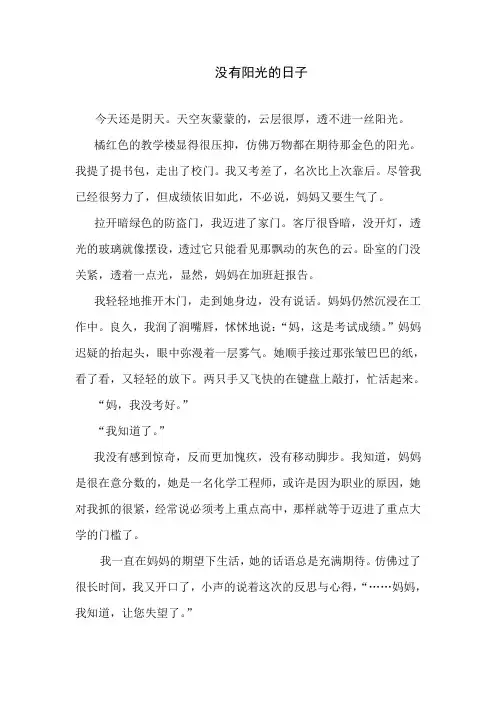 没有阳光的日子里