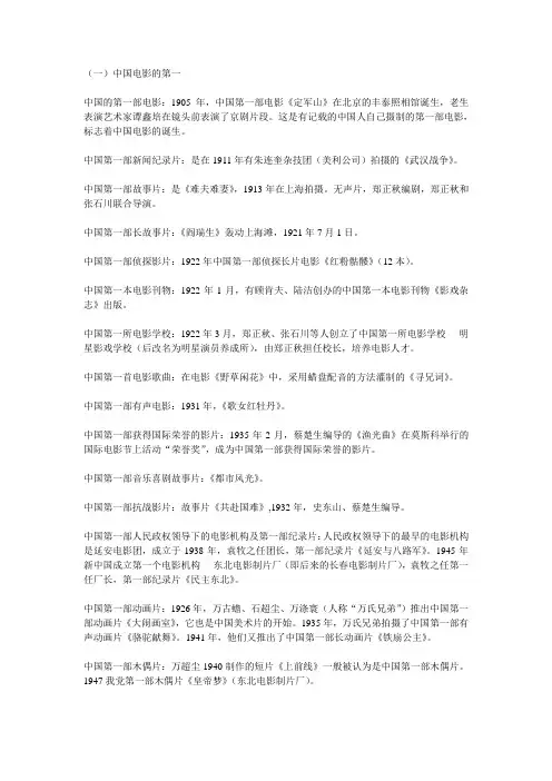 中国电影的第一