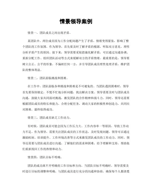 情景领导案例