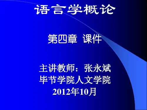 《语言学概论》第四章