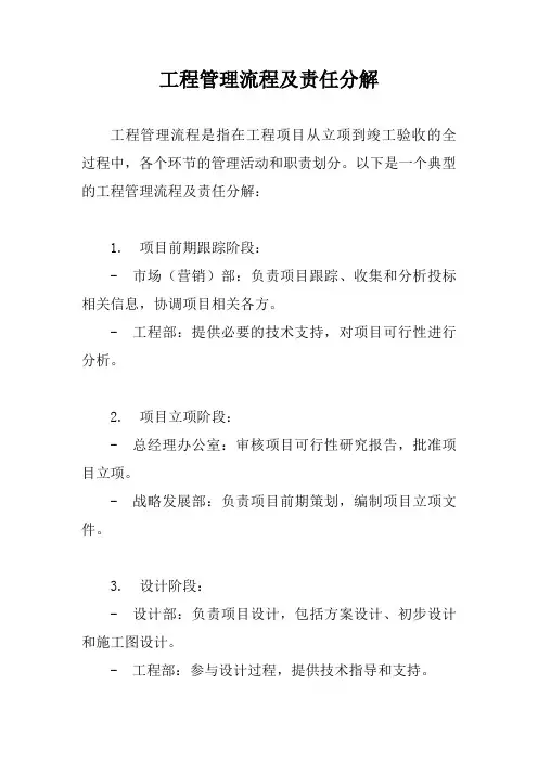 工程管理流程及责任分解
