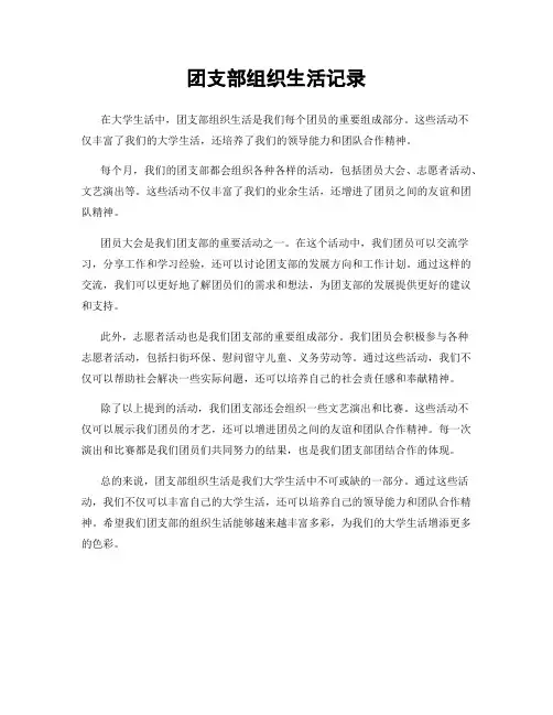 团支部组织生活记录