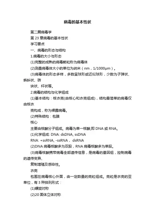 病毒的基本性状 2