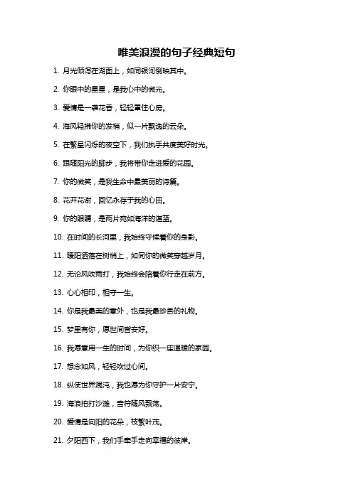 唯美浪漫的句子经典短句