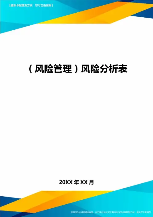 (风险管理)风险分析表最全版
