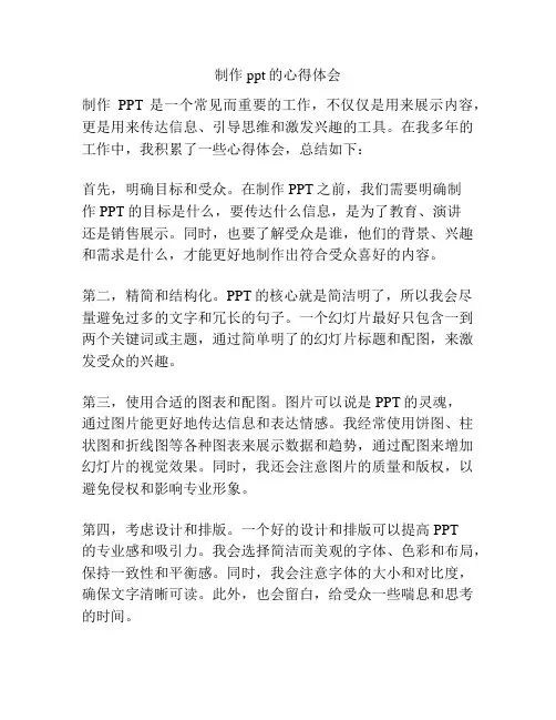 制作ppt的心得体会