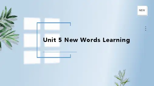 Unit5 词汇(教学课件)-高中英语人教版(2019)必修第一册