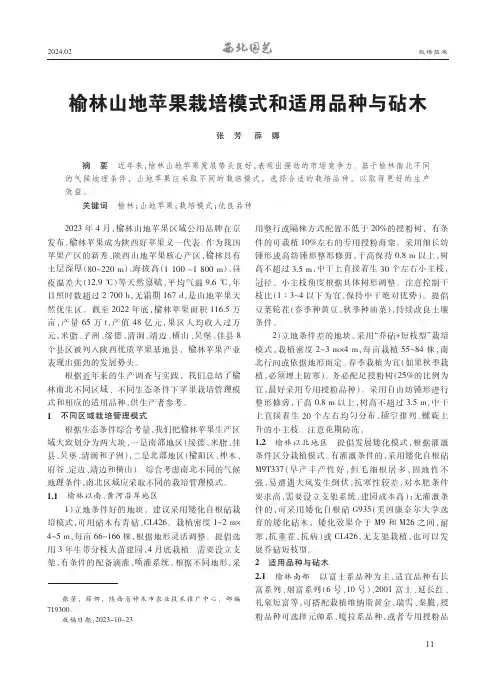 榆林山地苹果栽培模式和适用品种与砧木