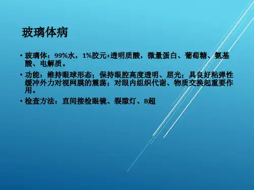 玻璃体病——【眼科 精品课件】