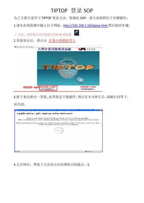 TIPTOP登陆SOP