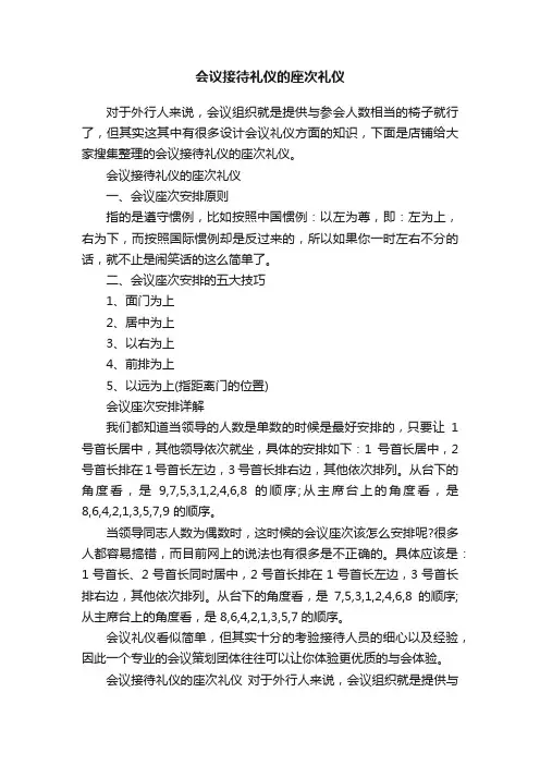 会议接待礼仪的座次礼仪