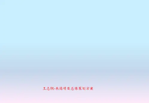 王志纲-承德项目总体策划方案