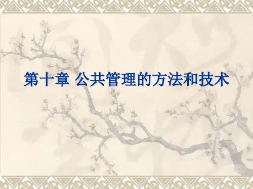 公共行政学课件第十一章公共管理的方法与技术