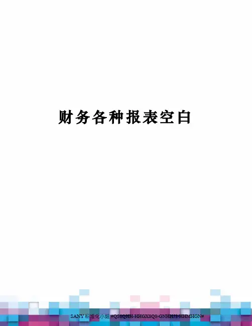财务各种报表空白