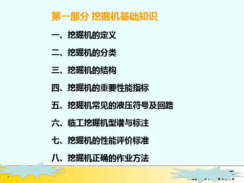挖掘机基础知识及卖点培训教材ppt课件