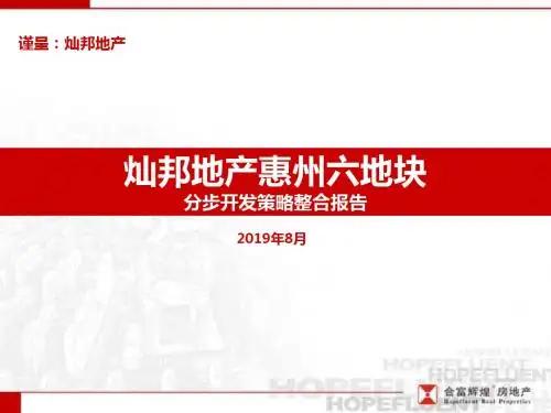合富辉煌8月灿邦地产惠州六地块分步开发的策略整合的报告共165页文档