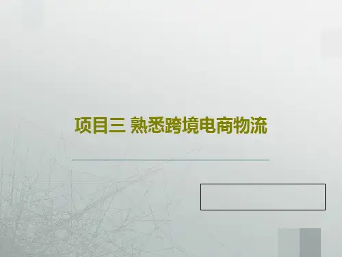 项目三 熟悉跨境电商物流55页PPT