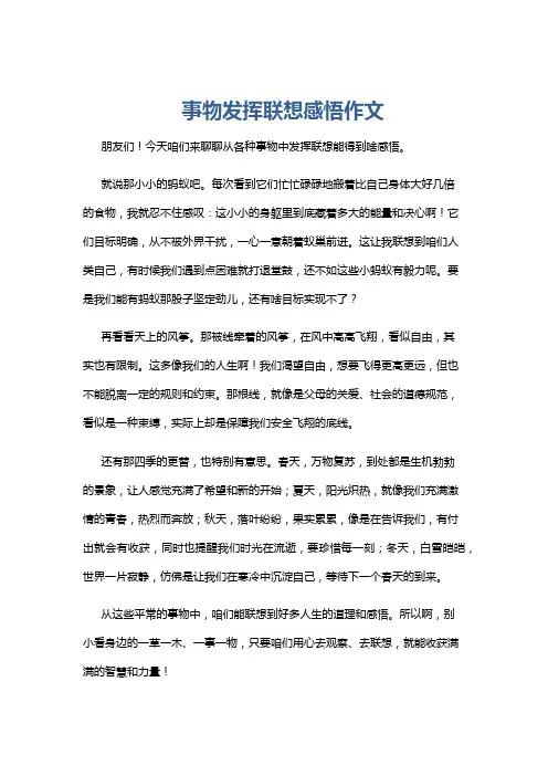事物发挥联想感悟作文