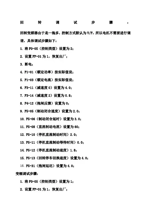汇川变频器调试