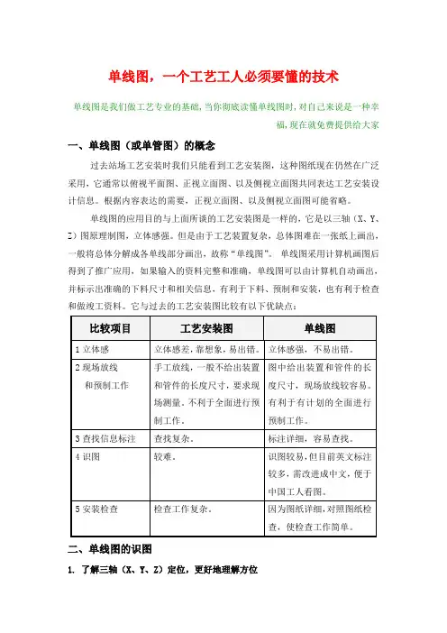 单线图你应该知道的最基础的东西把自己做技术工作多年的经验提供给大家