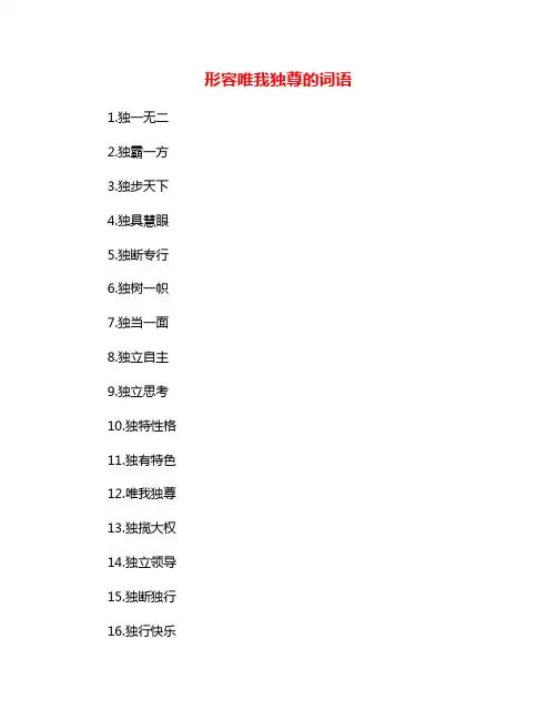 形容唯我独尊的词语