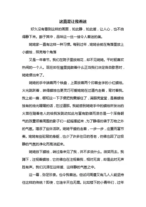 初一作文：这真是让我着迷作文600字