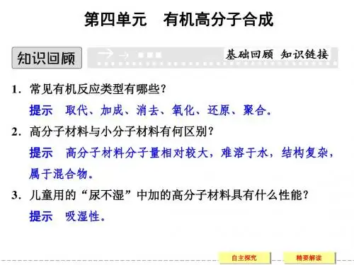 (苏教版化学选修2)3.4《有机高分子合成》ppt课件(37页)