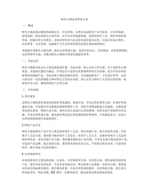特色小镇运营策划方案