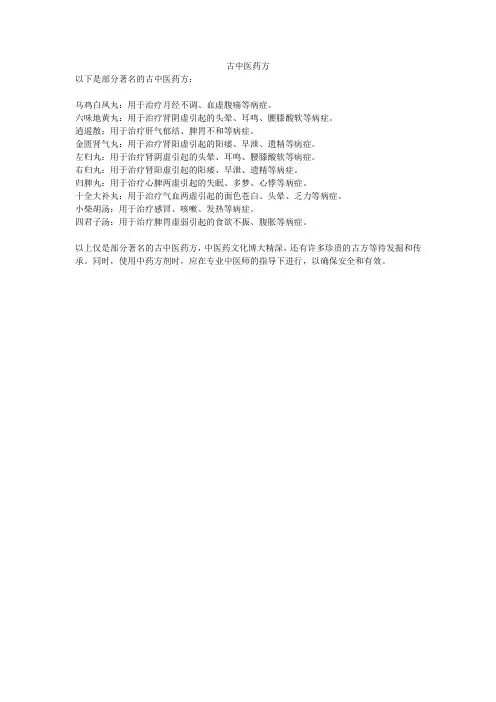古中医药方
