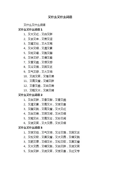 又什么又什么词语