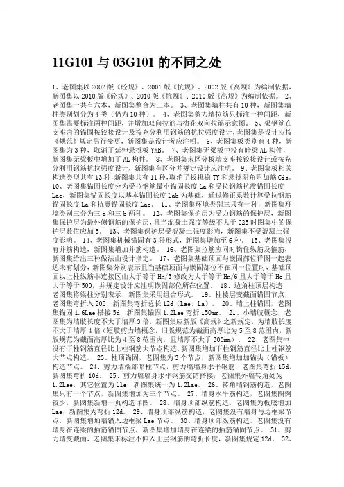 11G101与03G101的不同之处档