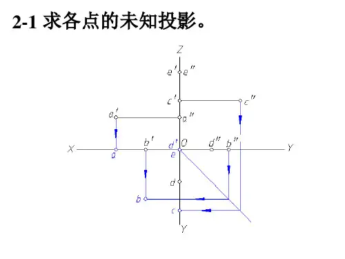 机械制图 第2章 点 直线 平面的投影习题答案
