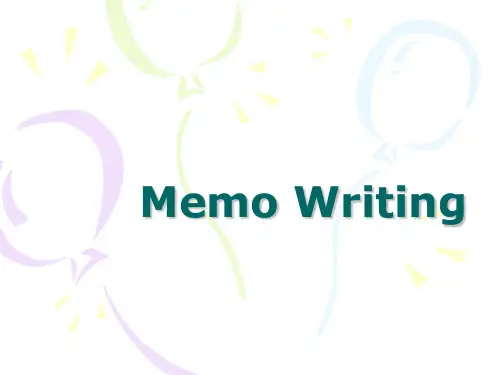 实用写作Chapter 2 Memo Writing