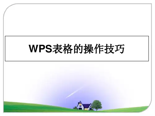 最新WPS表格的操作技巧课件PPT