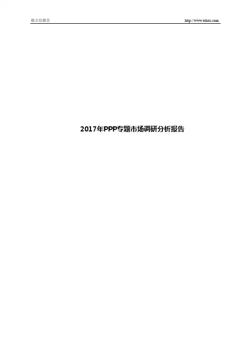 2017年PPP专题市场调研分析报告