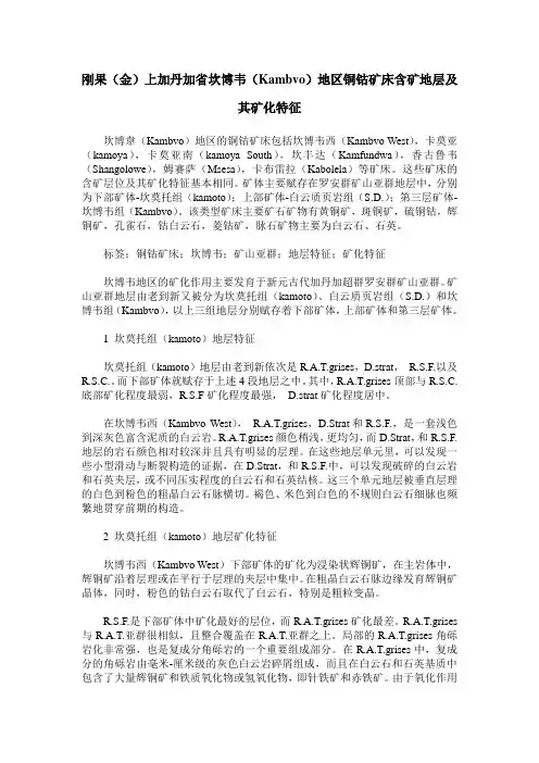刚果(金)上加丹加省坎博韦(Kambvo)地区铜钴矿床含矿地层及其矿化特征