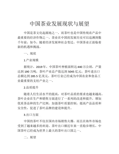 中国茶业发展现状与展望