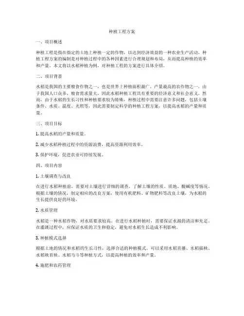 种植工程方案