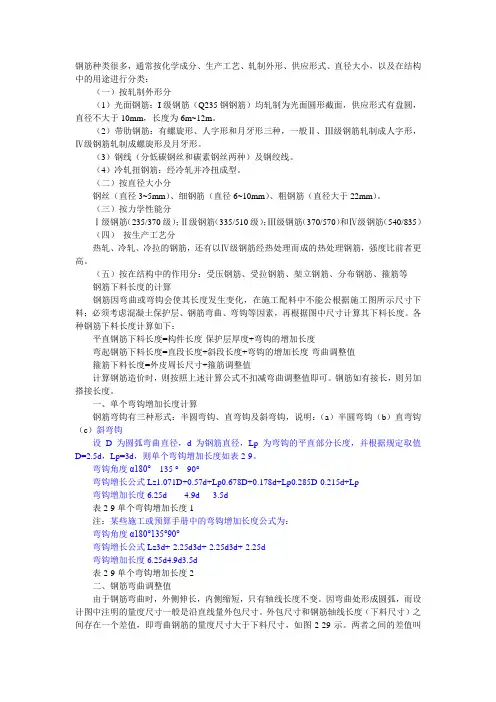 常用钢筋种类及特性