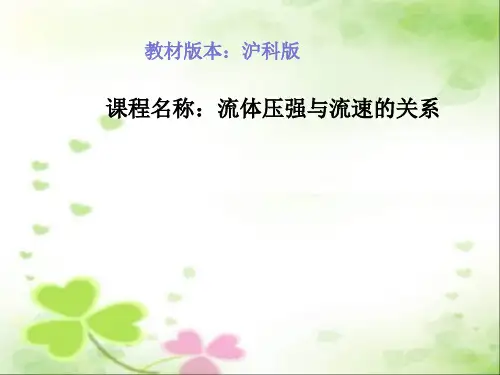沪科物理八年级全册第8章4流体压强和流速的关系 课件(共22张PPT)