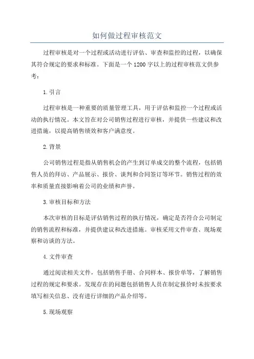 如何做过程审核范文