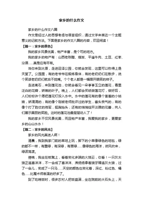 家乡的什么作文