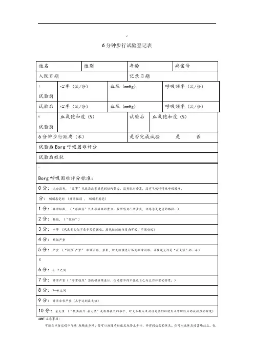 Borg评分量表
