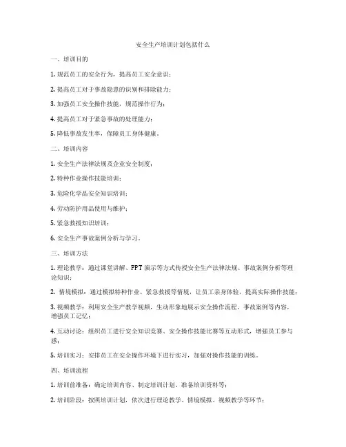 安全生产培训计划包括什么