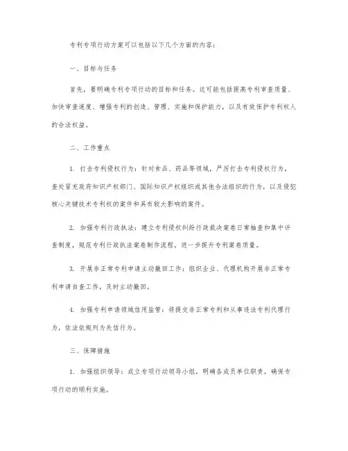 专利专项行动方案