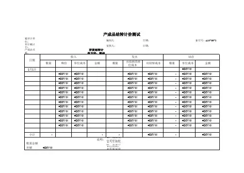 成本结转计算表(两种方法)
