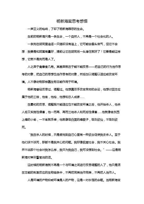 杨新海案思考感悟