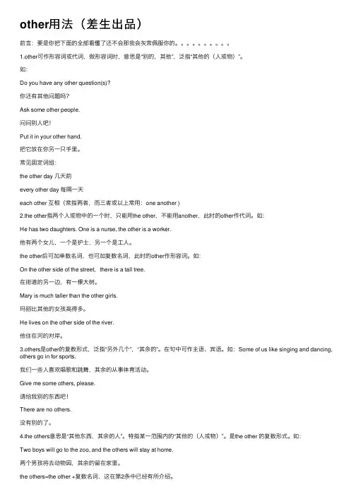 other用法（差生出品）